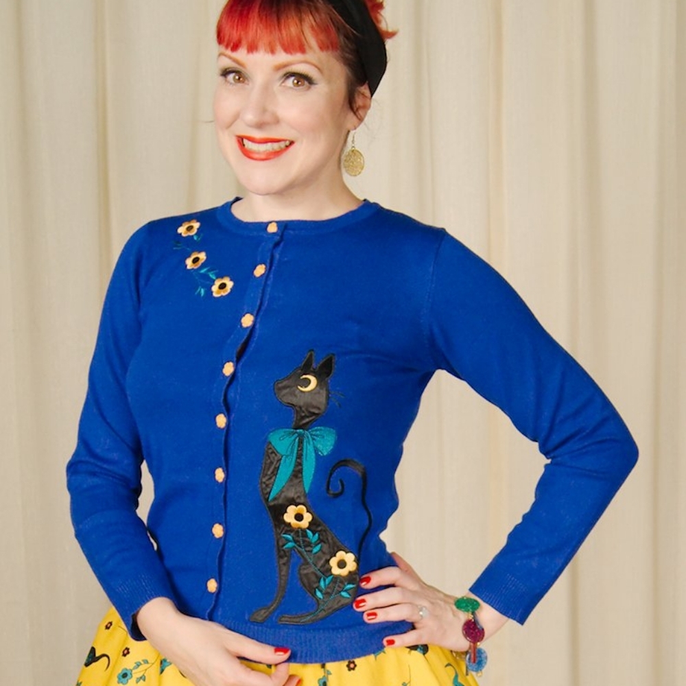 Mid century inspired -Annabelle Cat Cardigan